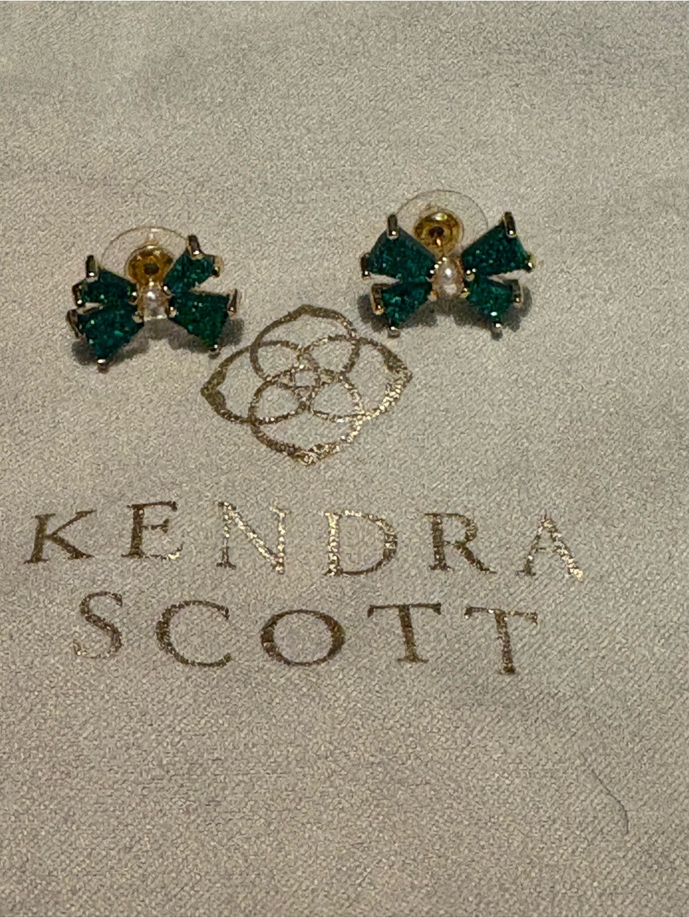Kendra Scott Teal Druzy Bow Stud Earrings
